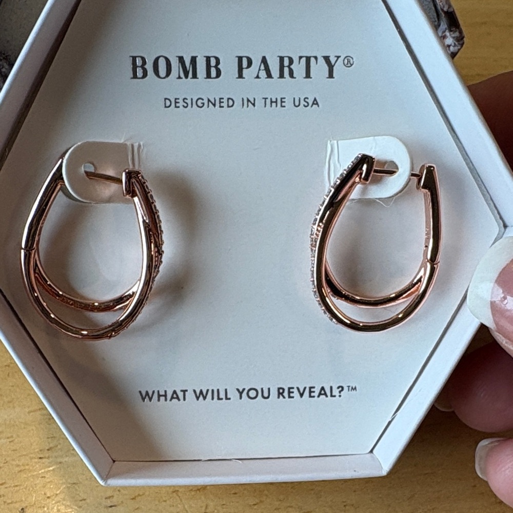 Bomb Party Rose Gold Hoop Earrings